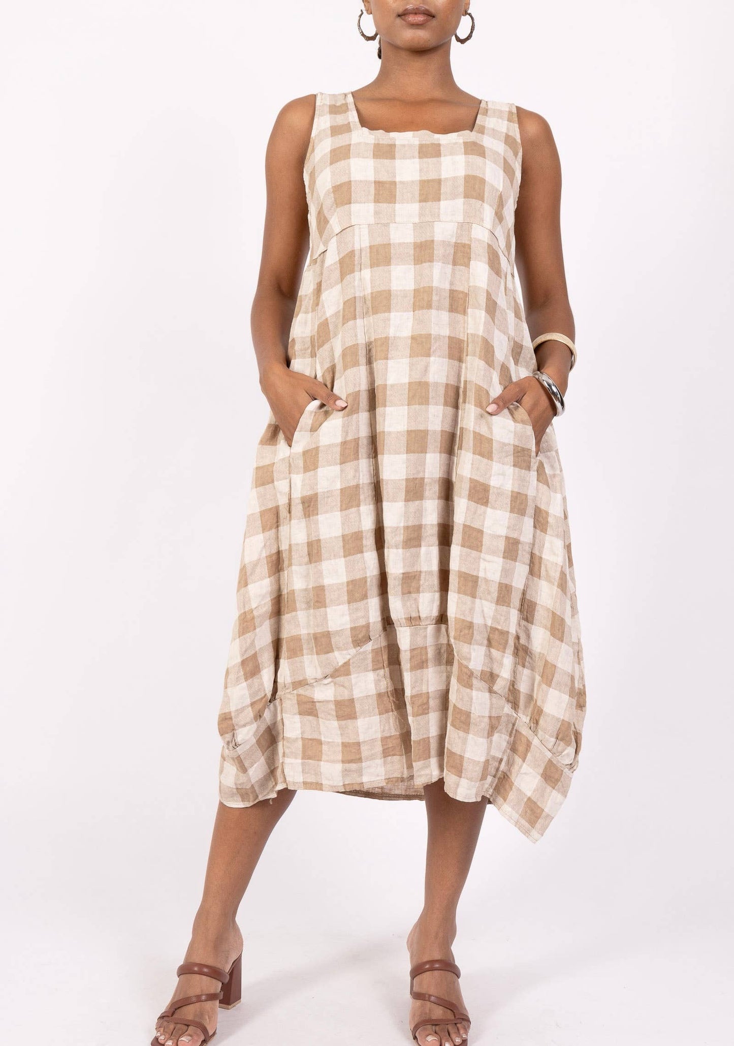 Gingham Linen Dress