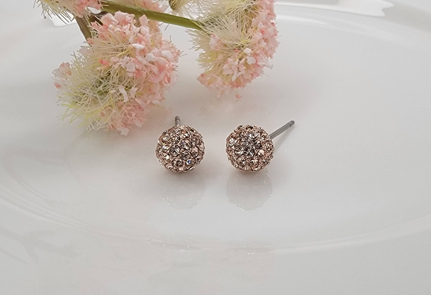 ROUND BALL POST EARRINGS.