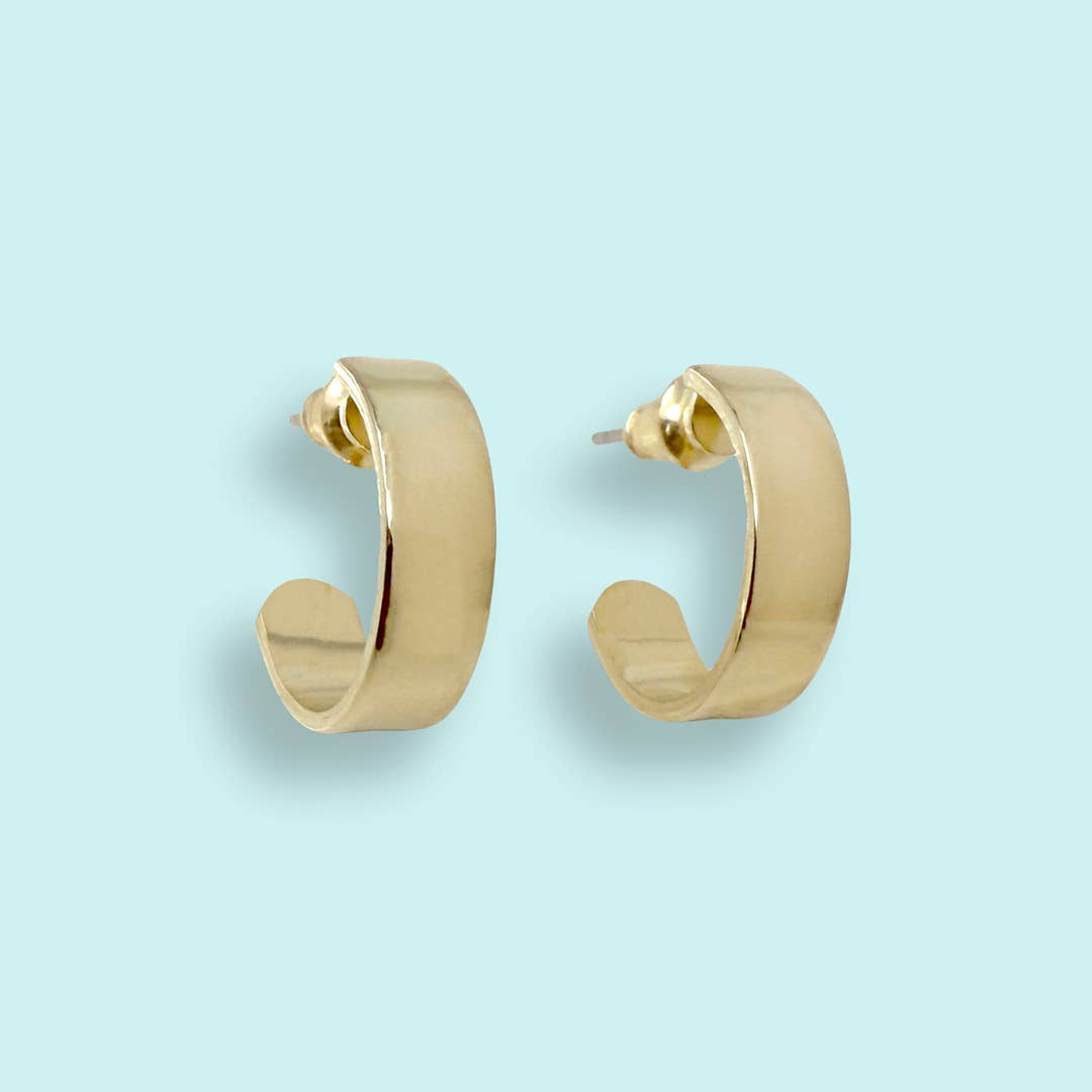 Gold Round Hoop Earrings