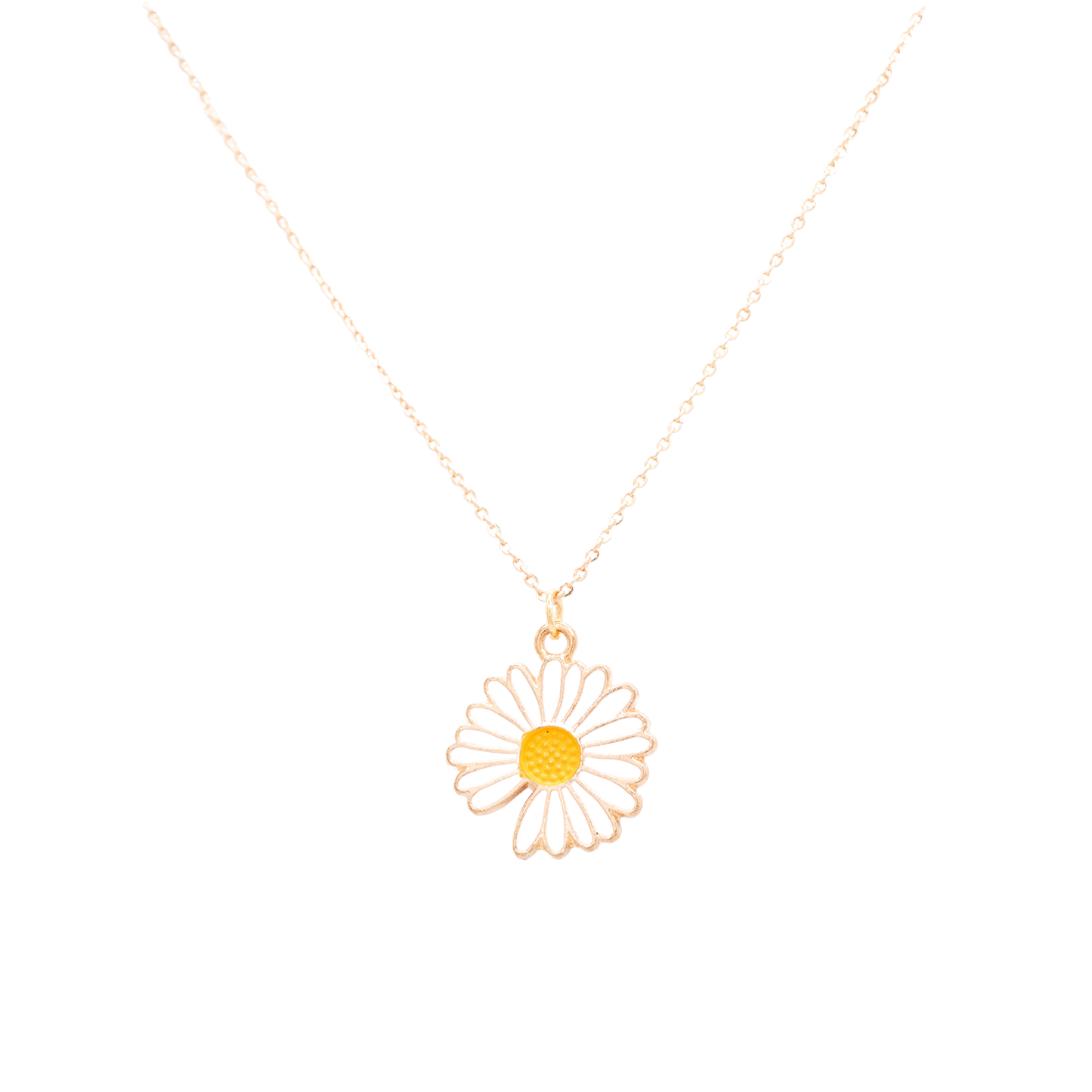 Daisy White Enamel Charm Necklace Children’s Jewelry Flower