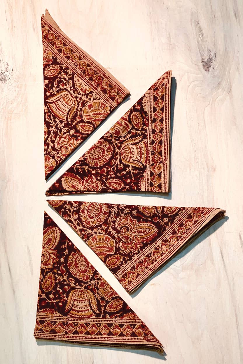 Terracotta Kalamkari Napkin