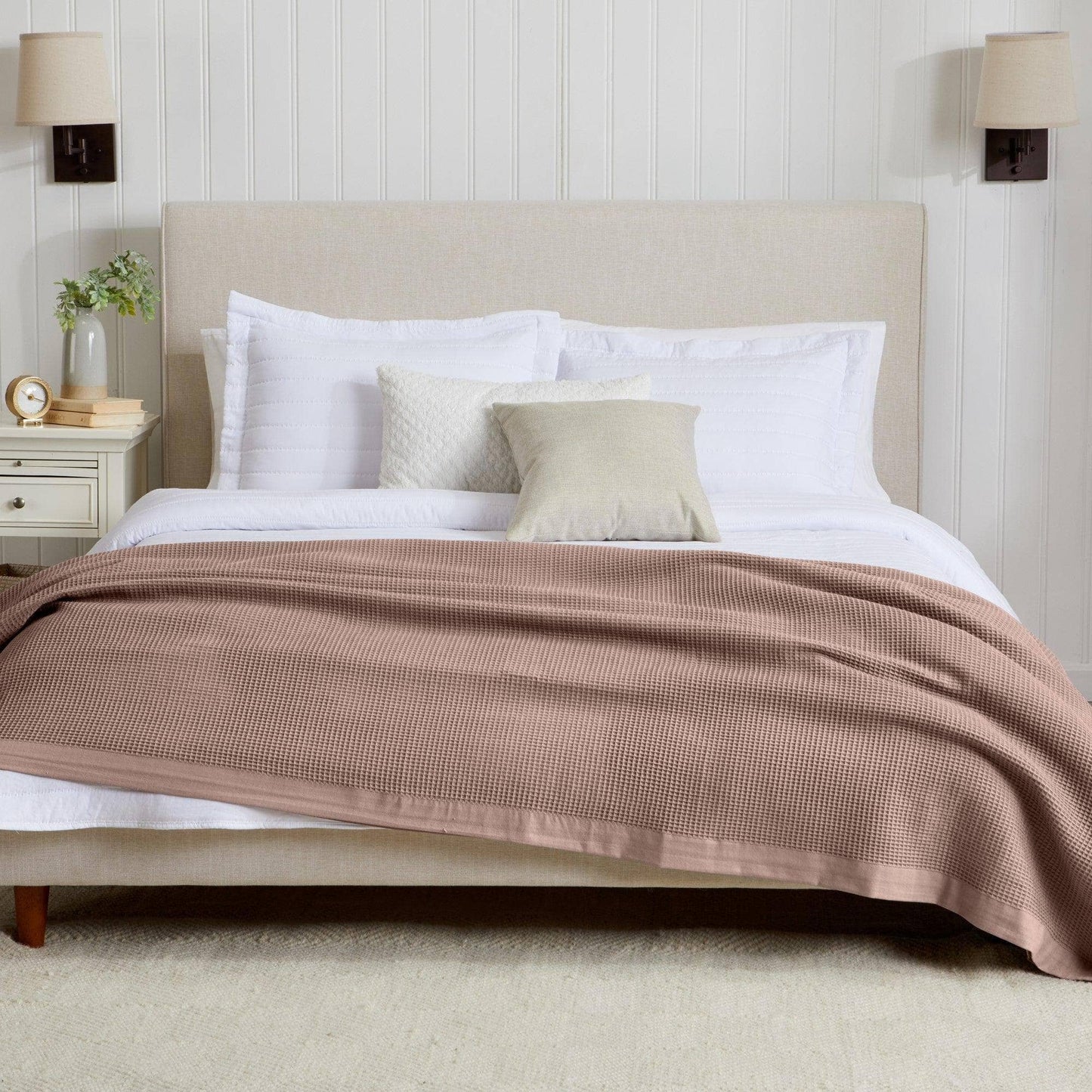 100% Cotton Small Waffle Weave Blanket - Hazel Collection