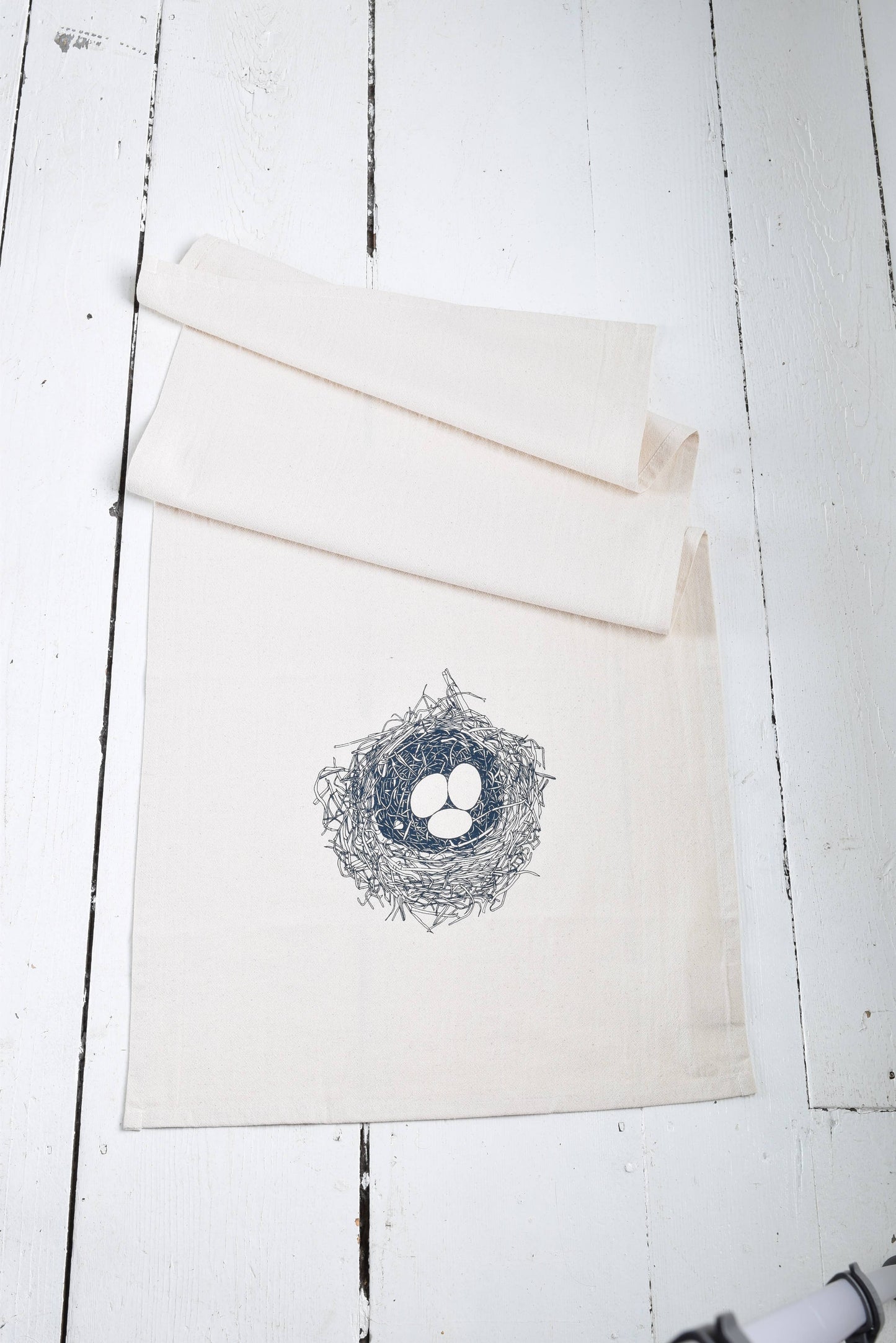 Nest Tea Towel - Organic Cotton - Bird's Nest - Dark Blue