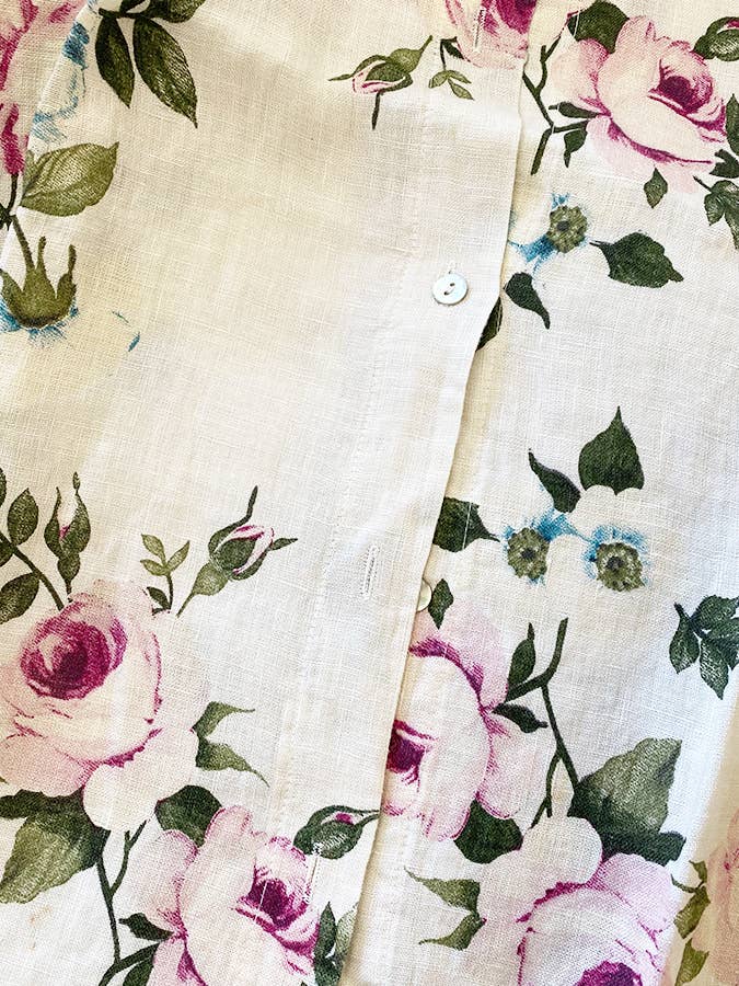 WOMEN'S - Linen FLORAL Teddy Shirt