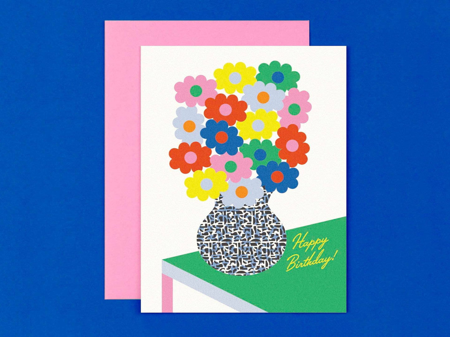 Birthday Vase on a Colorblock Table