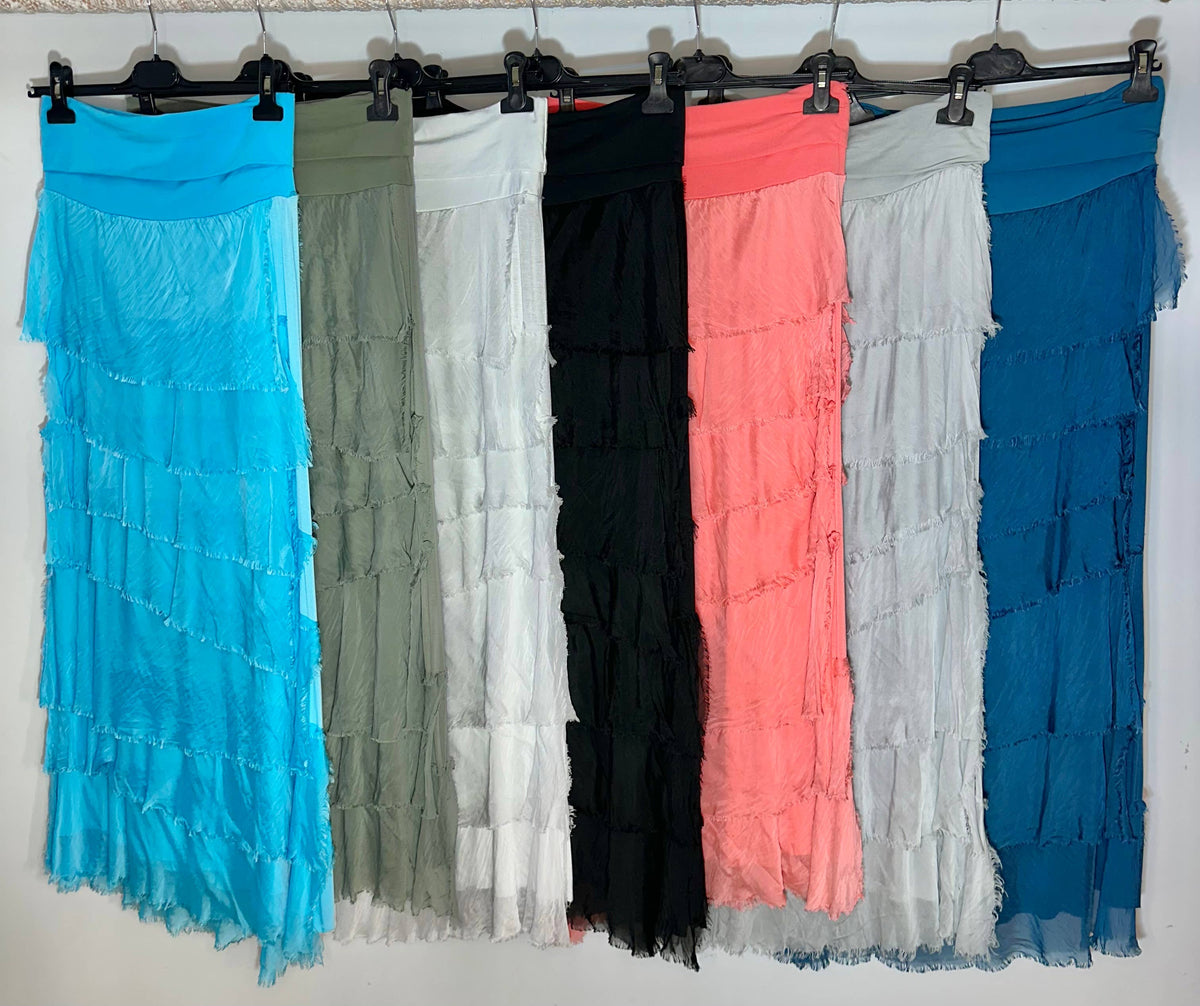 Silk Ruffle Skirt