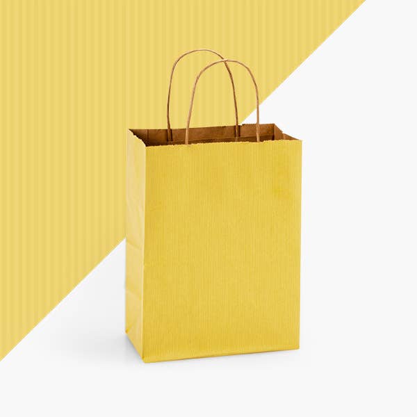 Recycled Shadow Stripe Kraft Paper Retail Shopping Bags