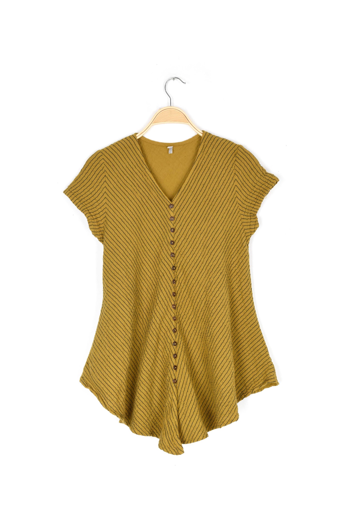 Striped Cotton Button Front Top-07452 (S/M, L/X, XXL)