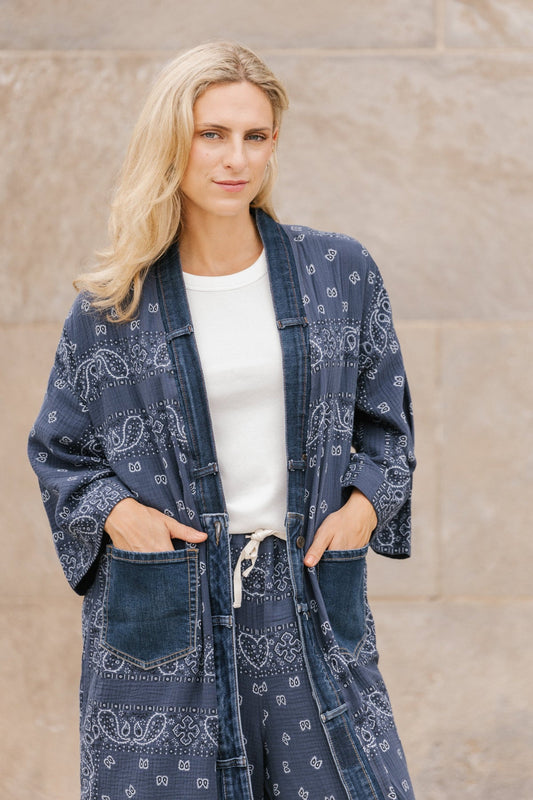 Bandana Long Cardigan
