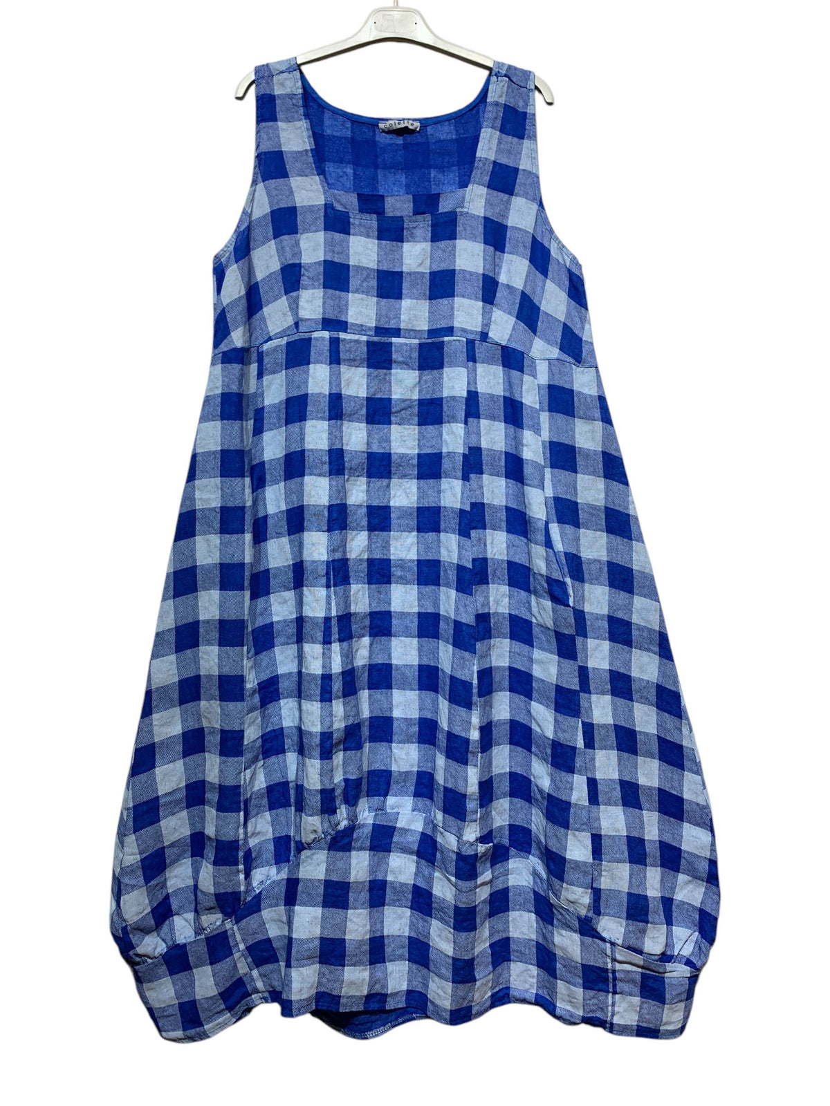322 LINEN DRESS WITH VICHY CHECKS: CACCIU