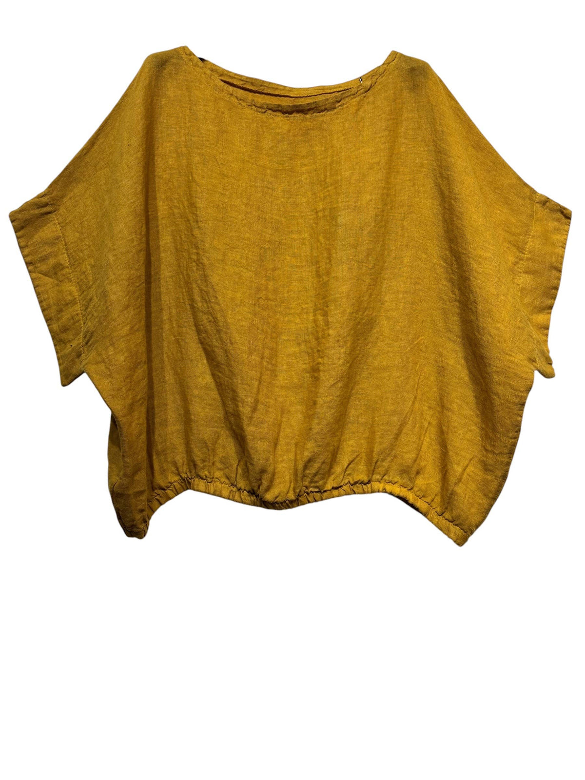 9558 Oversized linen tunic with elasticated hem