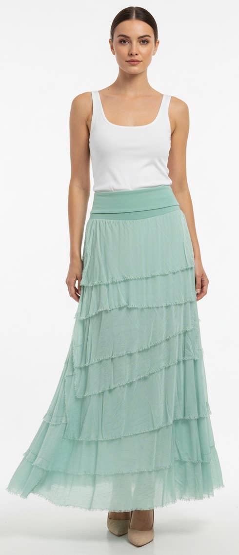 Silk Ruffle Skirt