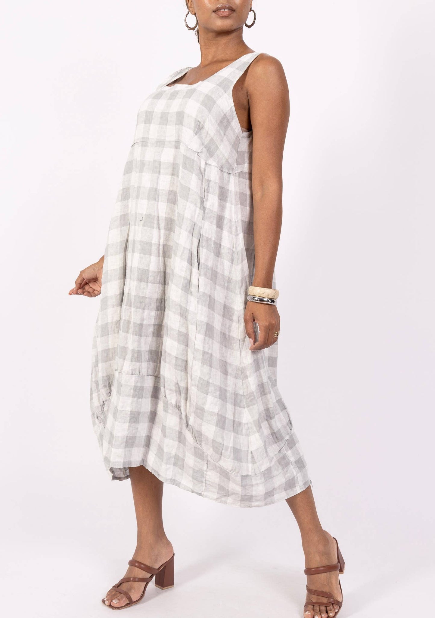 Gingham Linen Dress