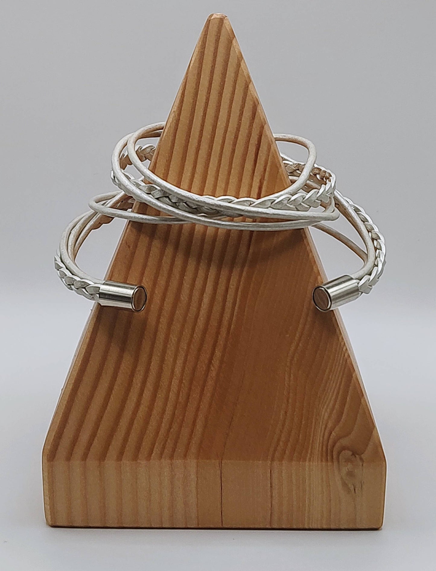 Pearl Braided Leather Wrap