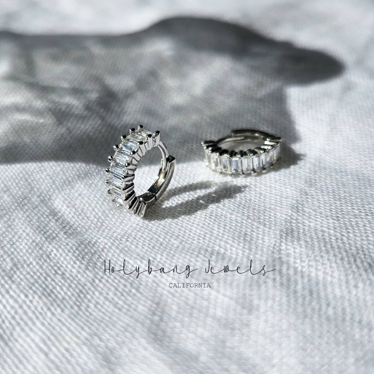 BAGUETTE HUGGIE EARRINGS - E-H1414 / E-HT1189 / E-H1190