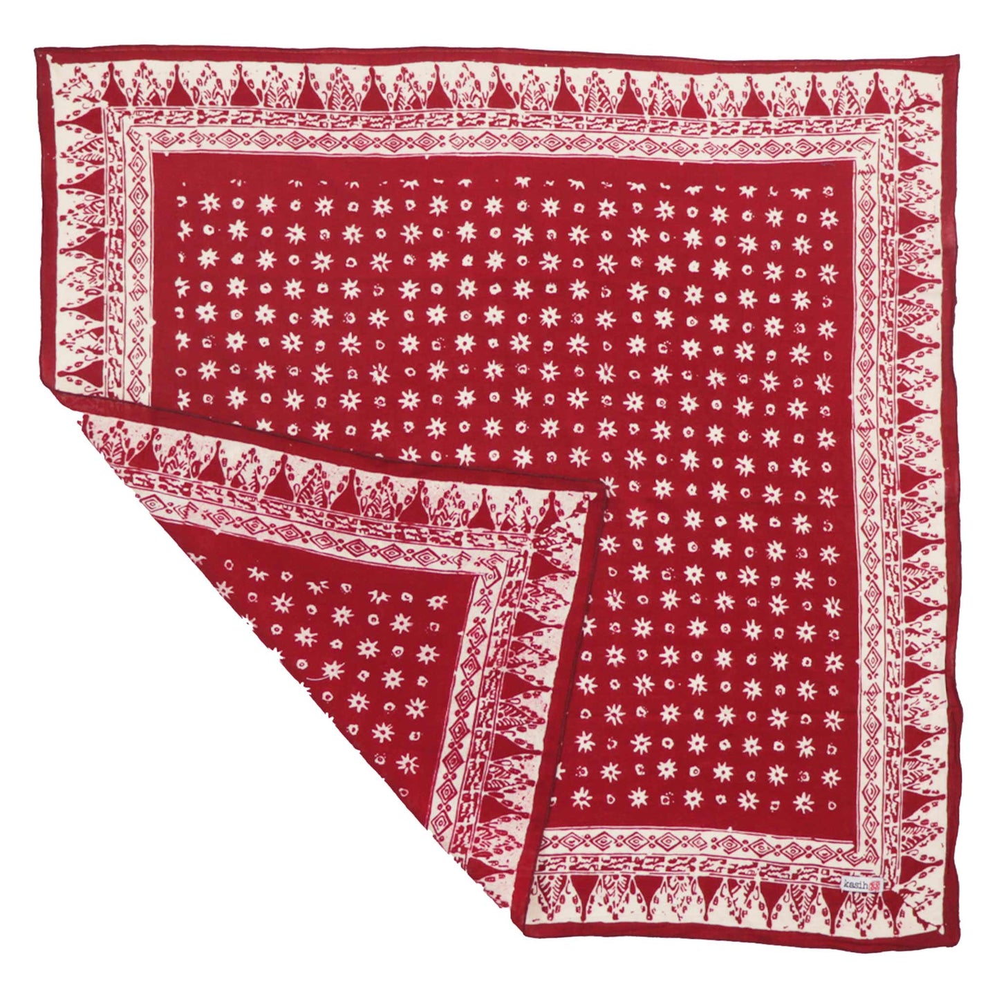 Hand Dyed Batik Bandana, 100% Soft Cotton, Celebrations, Red