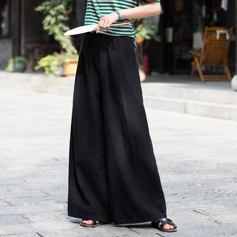 Solid Color Loose Wide Leg Pants