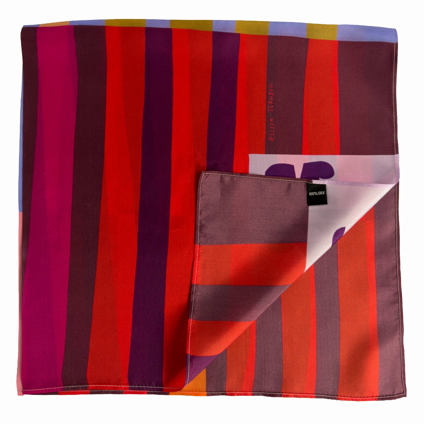 Red Colorblock Scarf | Women's Scarf | 100% Silk Bandana