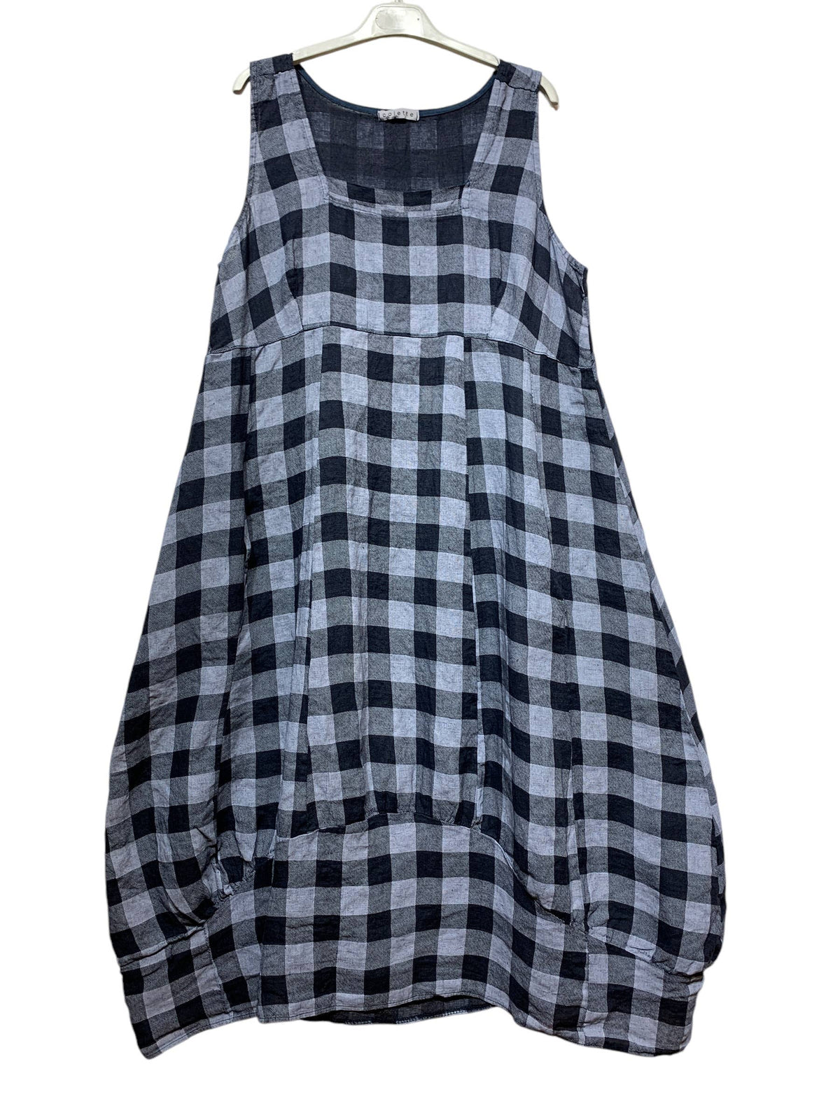 322 LINEN DRESS WITH VICHY CHECKS: CACCIU