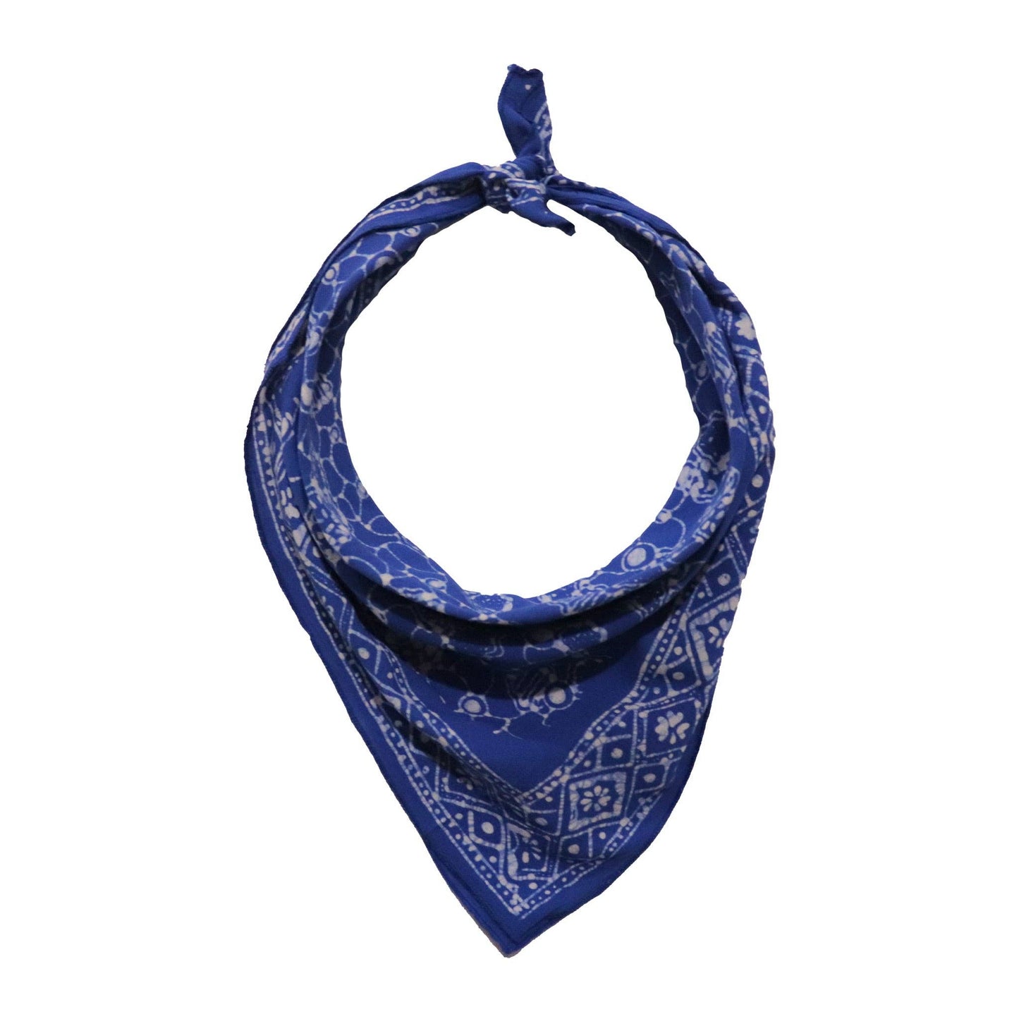 Hand Dyed Batik Bandana, 100% Soft Cotton, Boulder, Blue, Hair Scarf