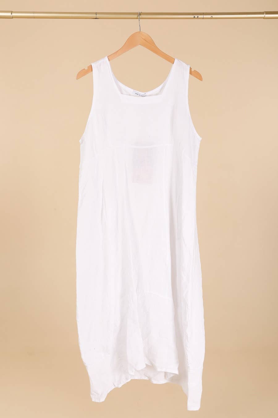 322 Solid women's linen dress with pocket