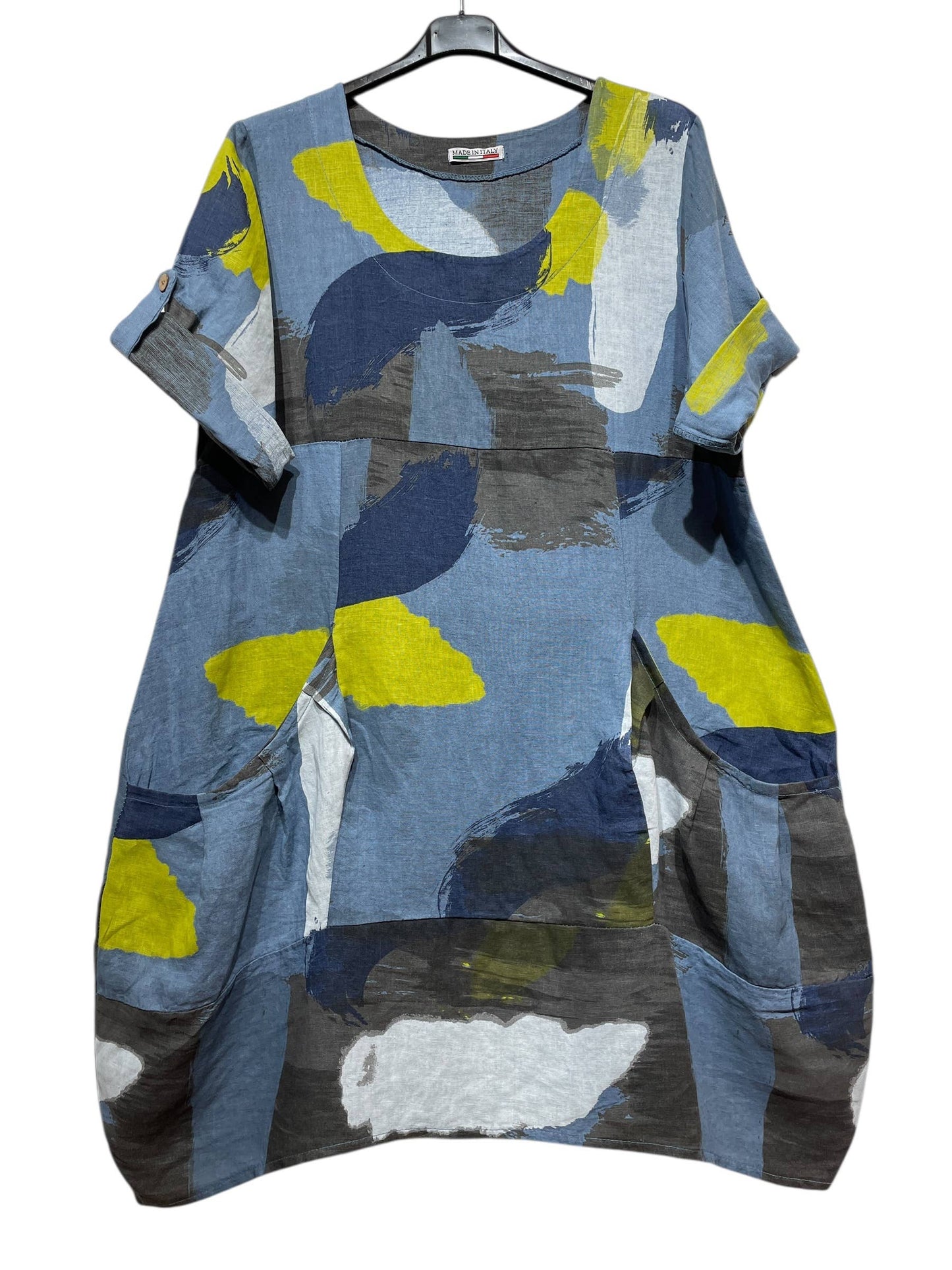 LINEN DRESS 0423 SPRING SUMMER CLOTHING ABSTRACT PATTERN