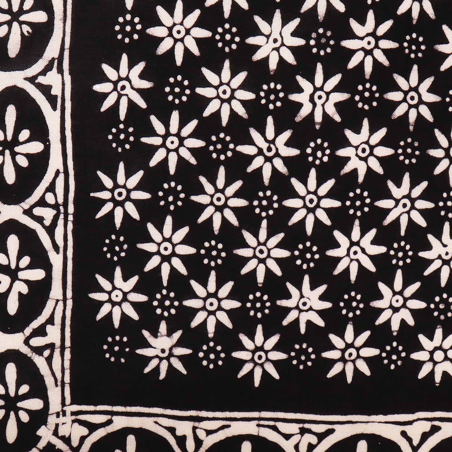 Hand Dyed Batik Bandana, 100% Soft Cotton, Black Mirage