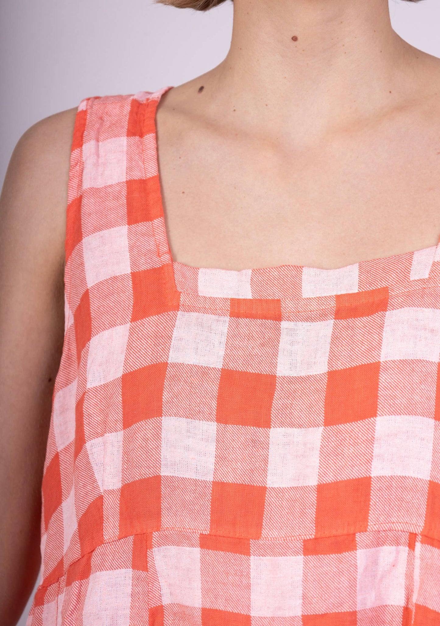 Gingham Linen Dress