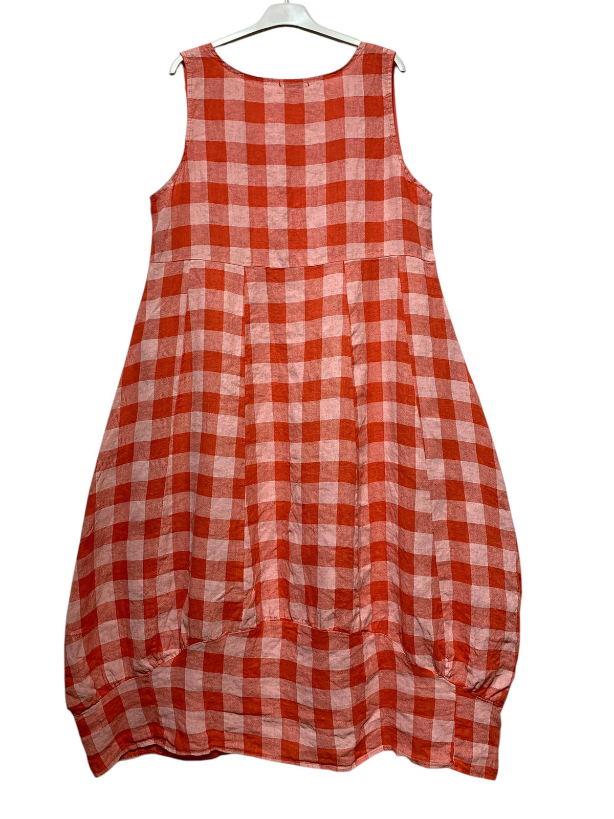 322 LINEN DRESS WITH VICHY CHECKS: CACCIU