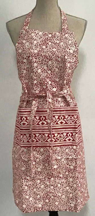 Apron Holiday Print Red