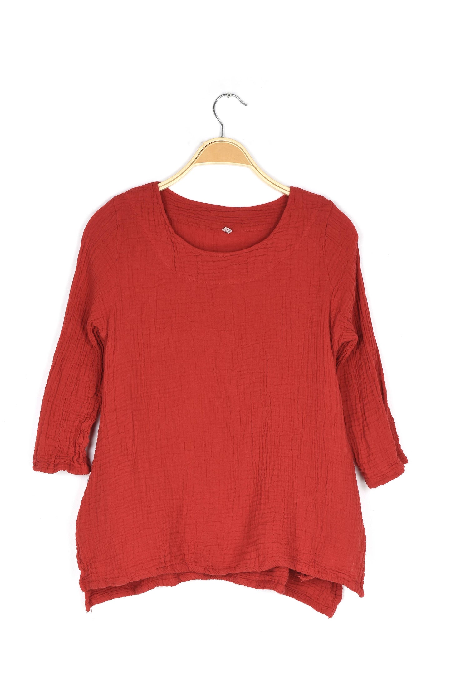 Crinkle Cotton Long Sleeve Tunic-03477 (S/M, L/X, XXL)