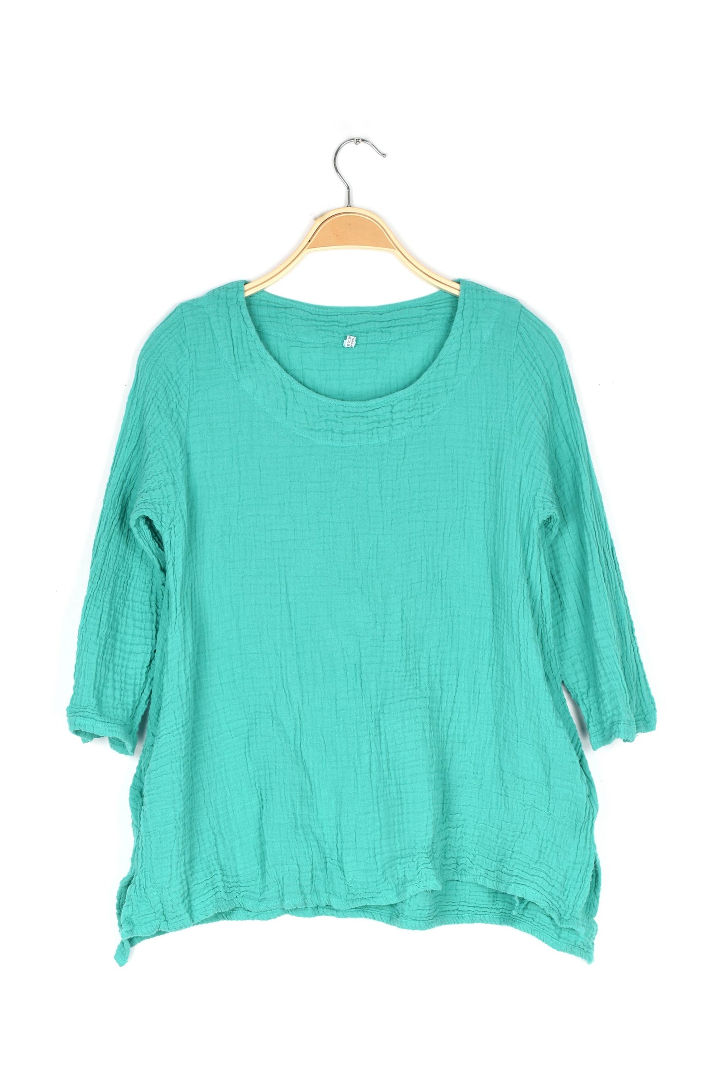 Crinkle Cotton Long Sleeve Tunic-03477 (S/M, L/X, XXL)