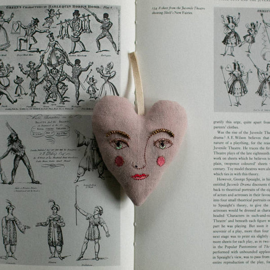 Handsome Heart, lavender & cotton Ornament