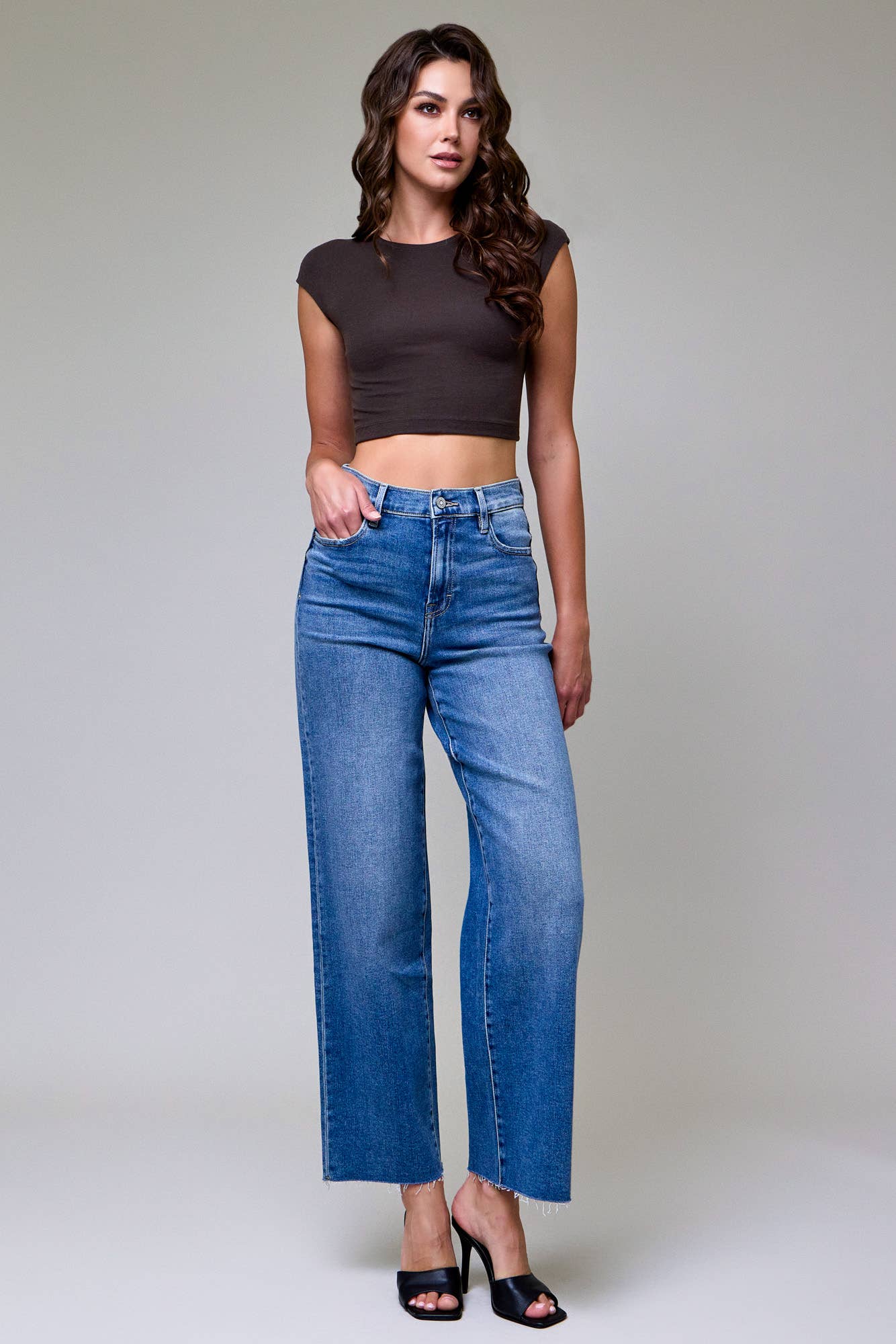 Medium Dark Clean Stretch Dad Jean