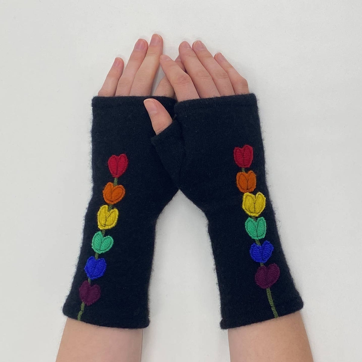 Fingerless Cashmere Gloves-Lupine