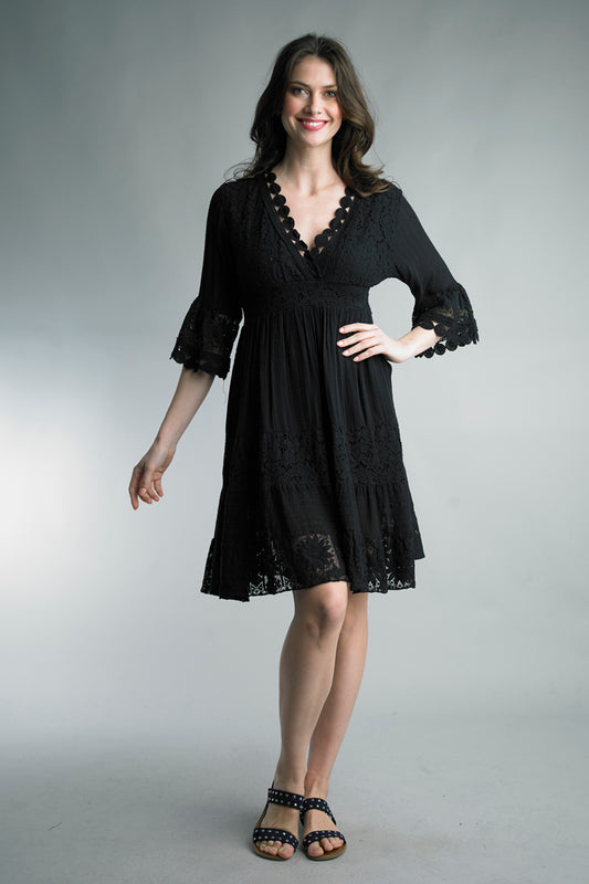 Black Crochet Dress