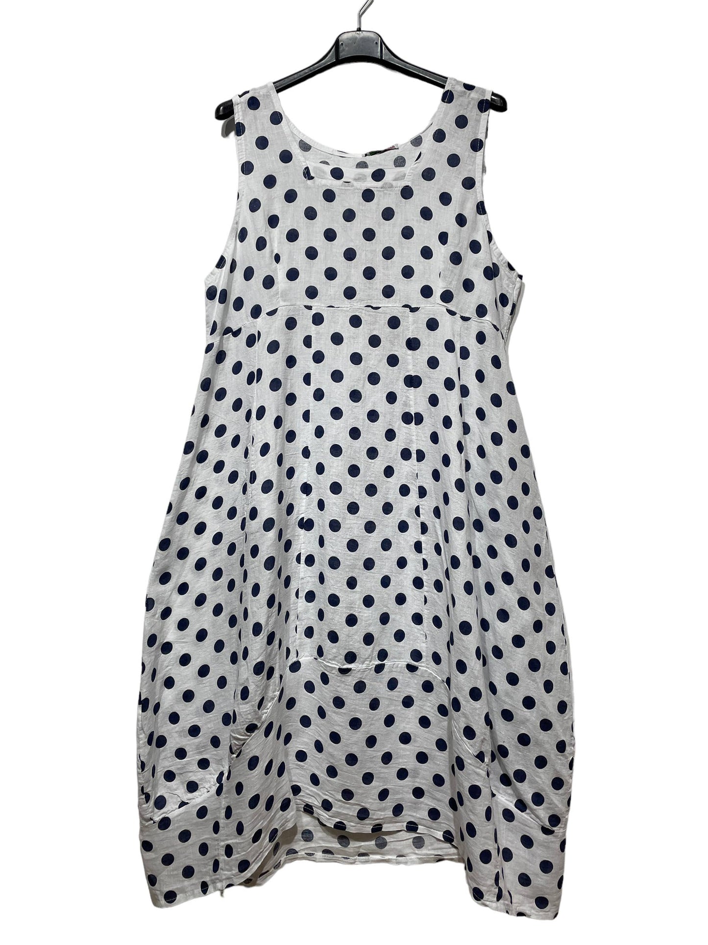 322 POLKA DOT DRESS IN LINEN SPRING SUMMER CLOTHING