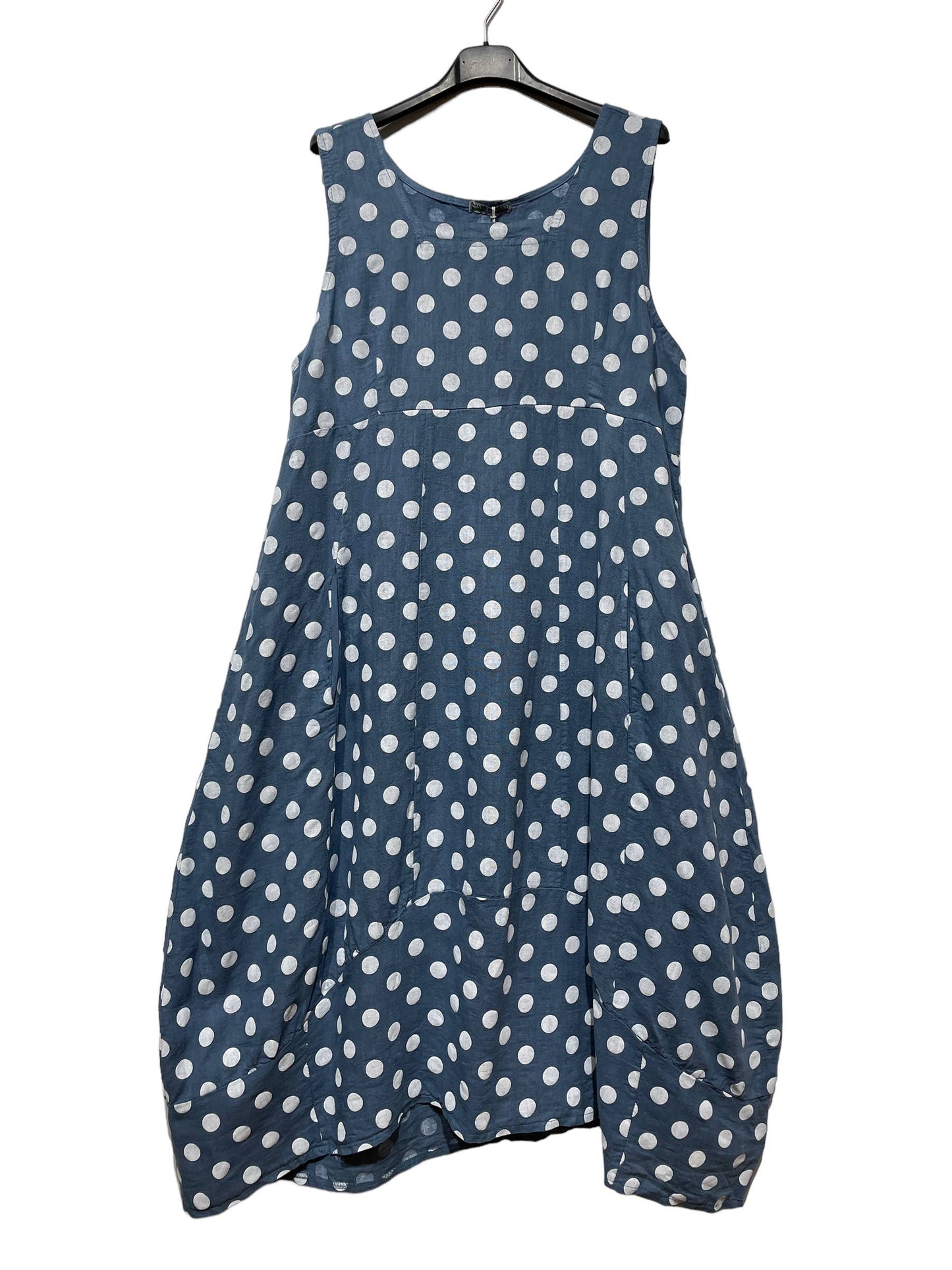 322 POLKA DOT DRESS IN LINEN SPRING SUMMER CLOTHING