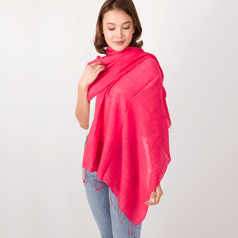 Silk and Cotton Fair Trade Shawl - Summer, Spring, Fall