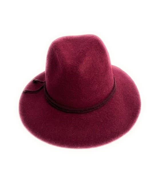 21S-0905 Boiled Wool Fedora Brim with Tie
