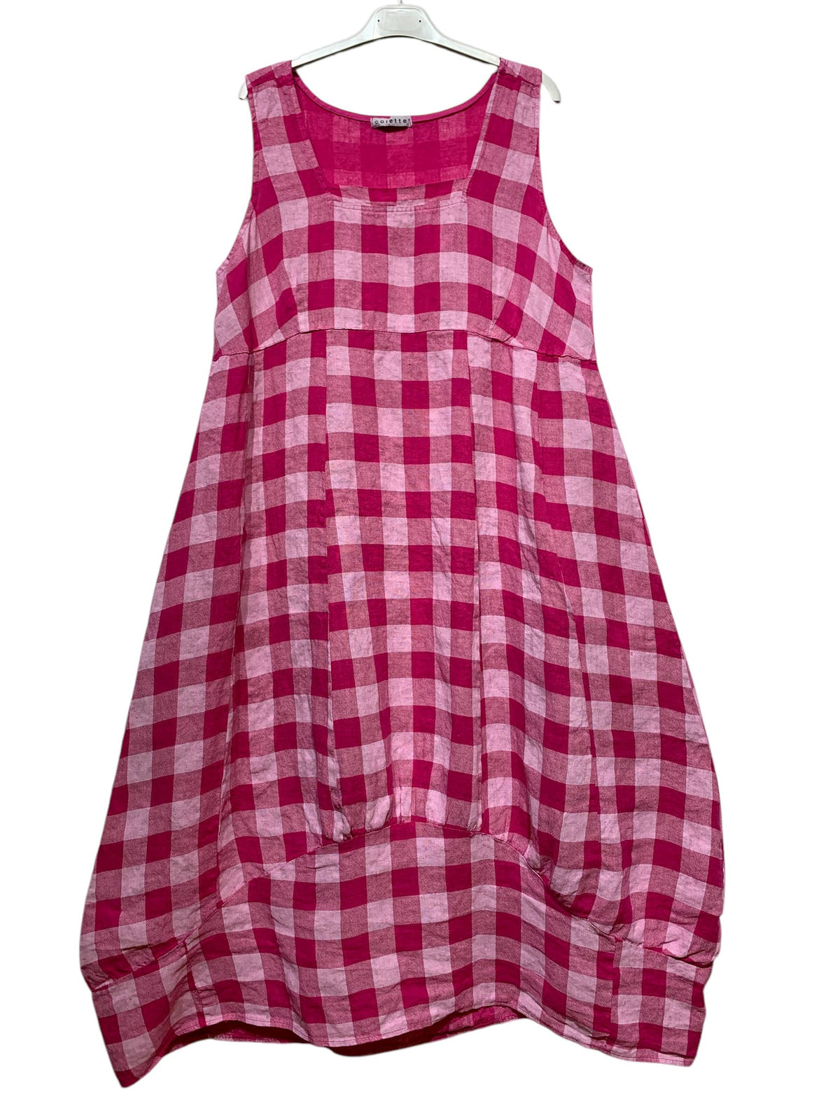 322 LINEN DRESS WITH VICHY CHECKS: CACCIU
