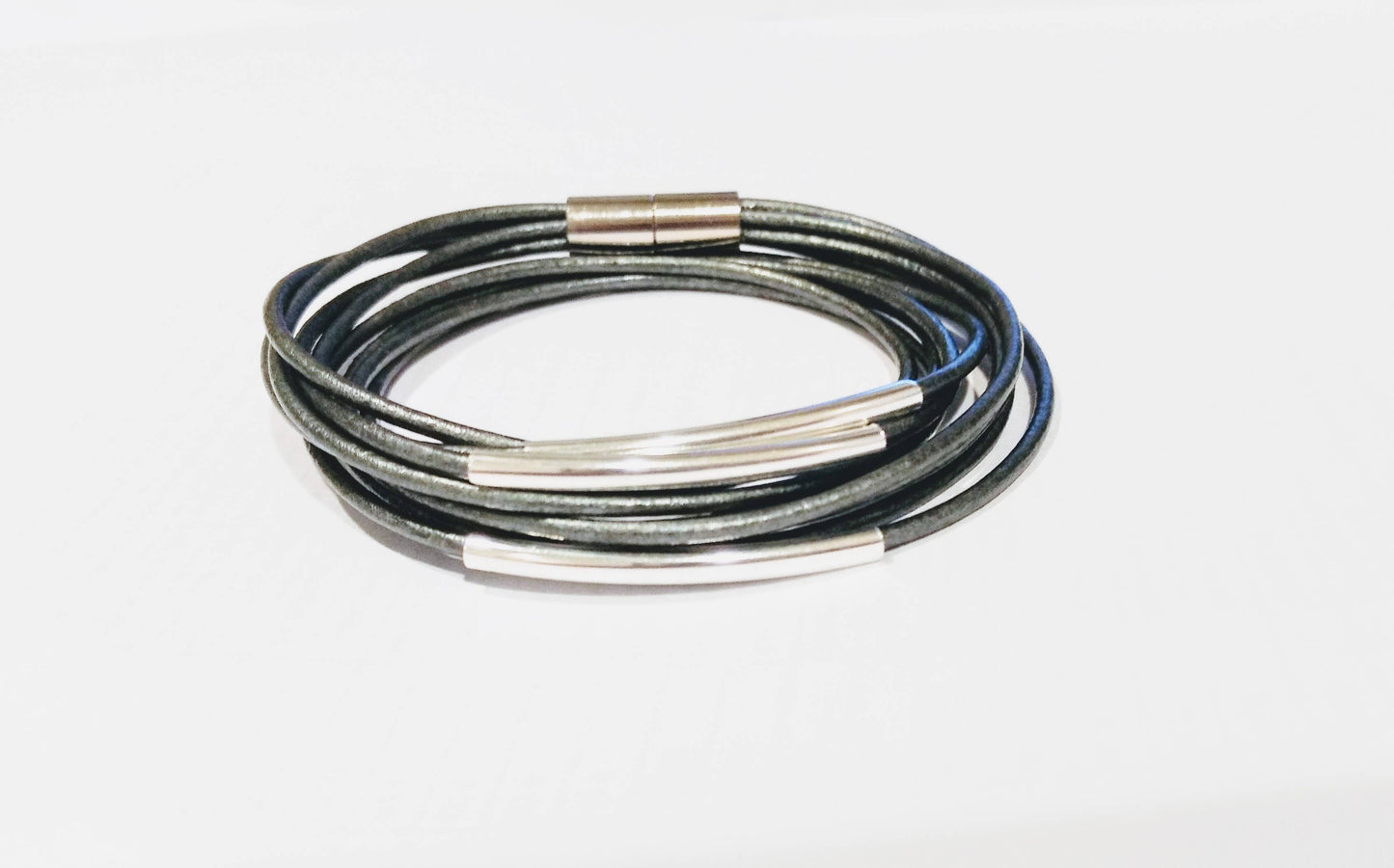 Metallic Silver Original Leather Wrap