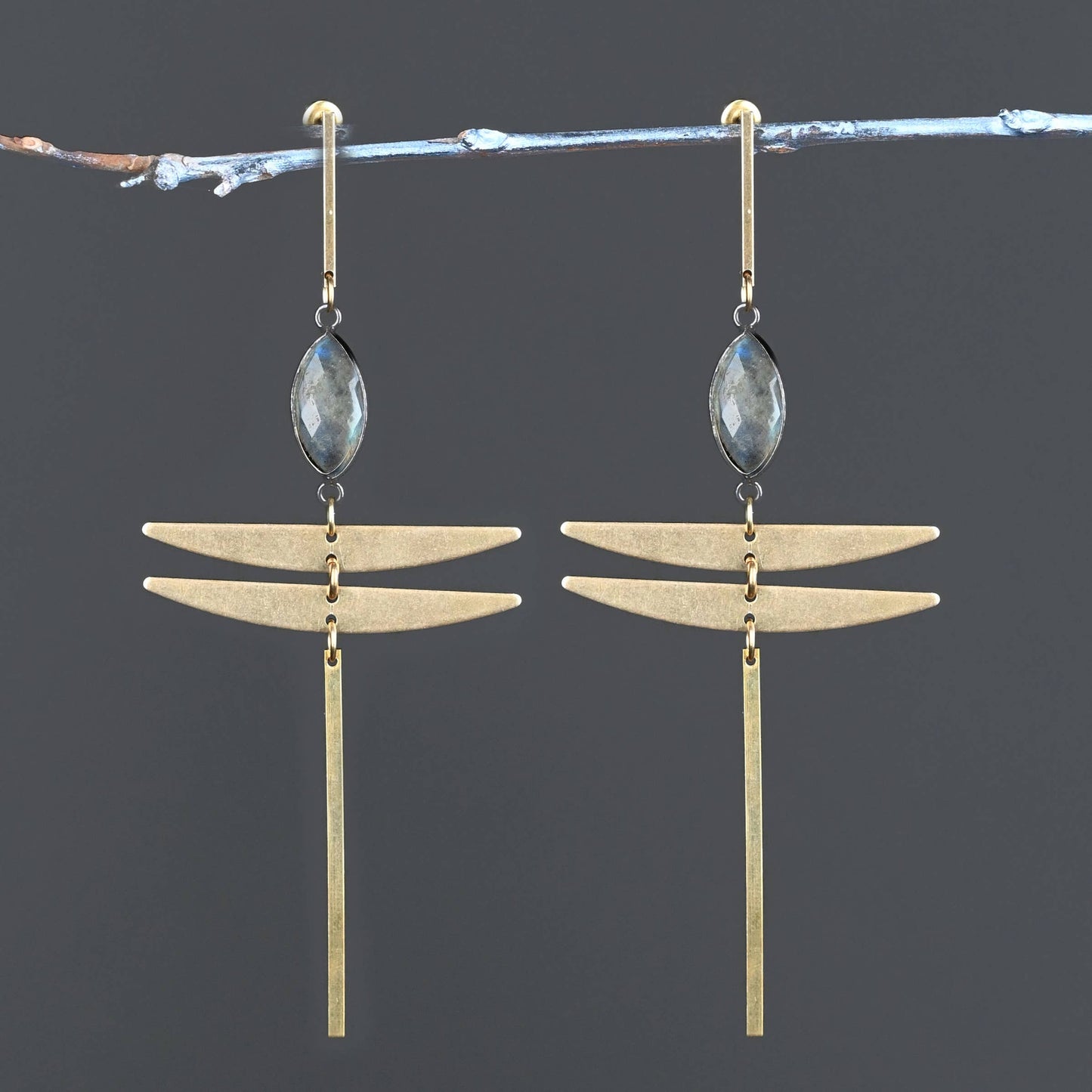 Bar Top SP Dragonfly Statement Earrings