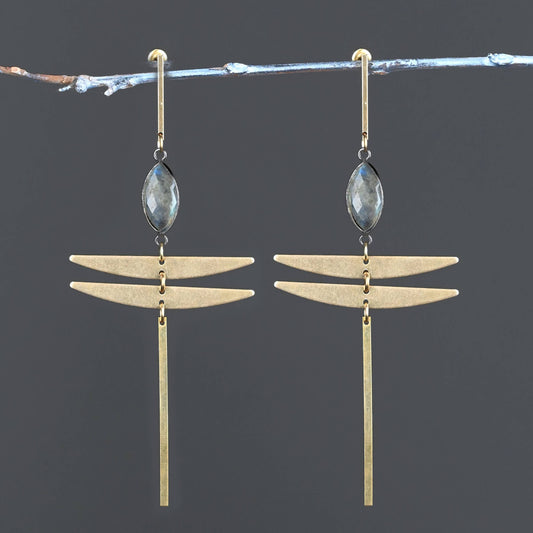 Bar Top SP Dragonfly Statement Earrings