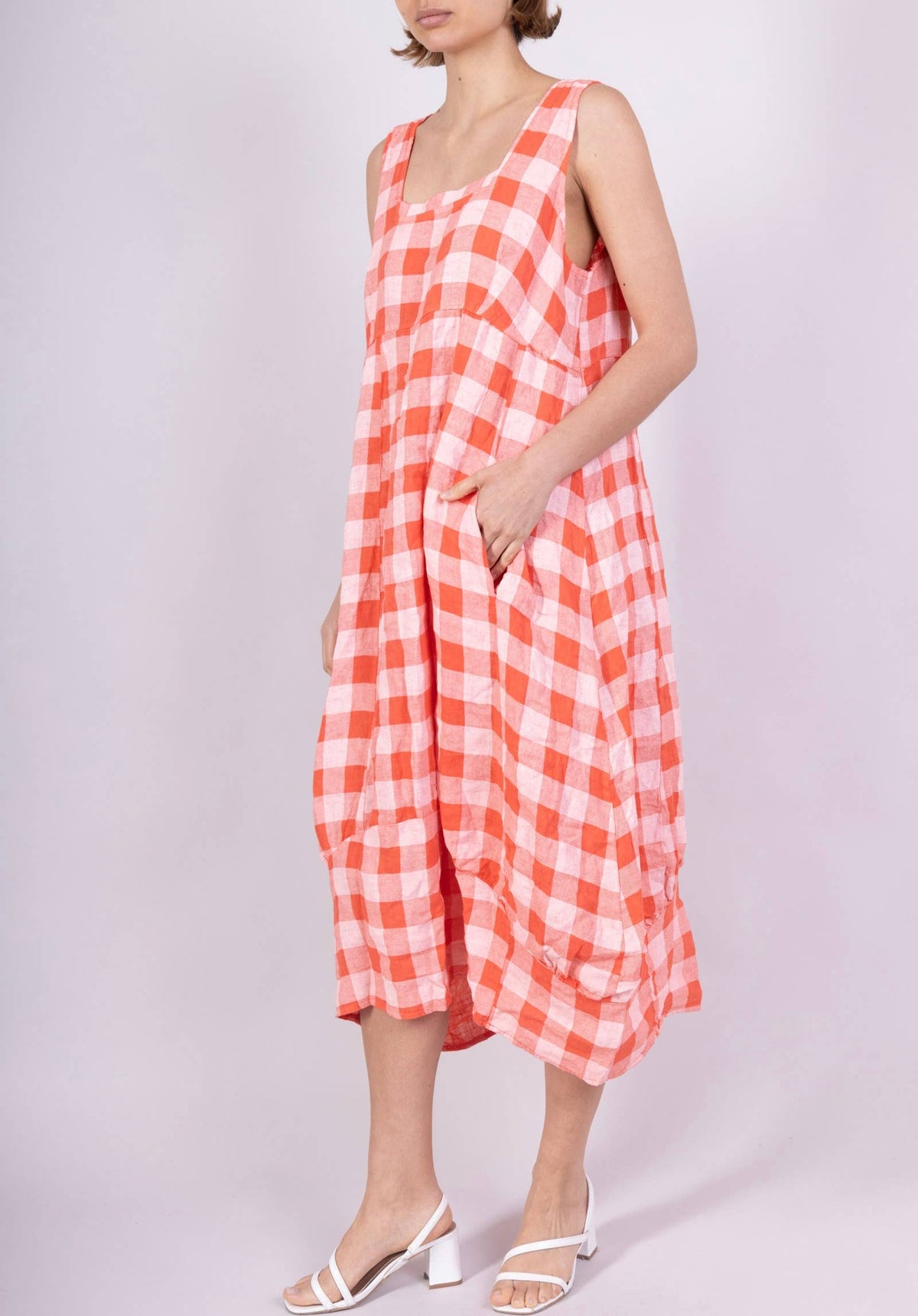 Gingham Linen Dress