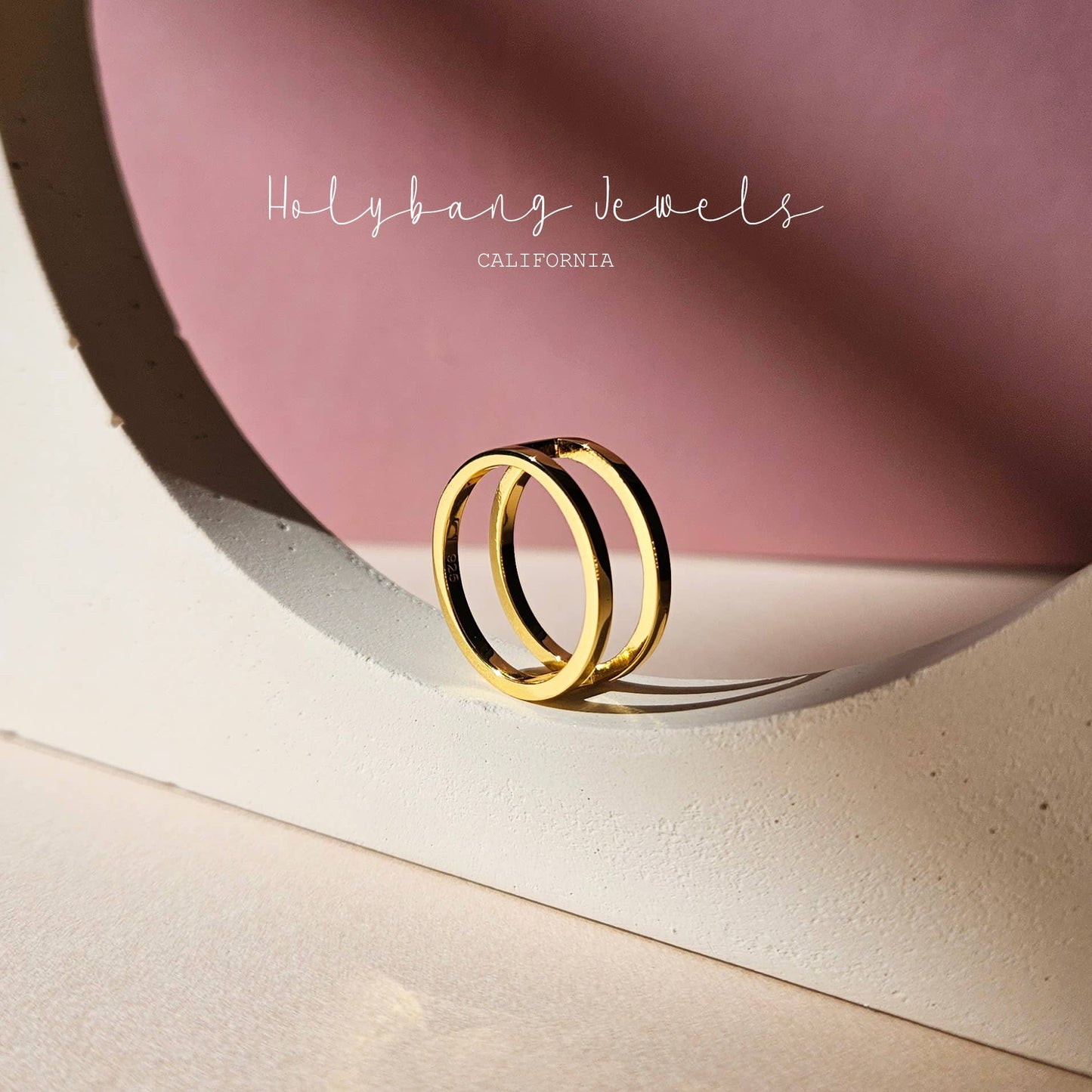 MINIMALIST DOUBLE BAND RING - R-F7936