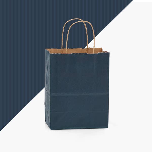 Recycled Shadow Stripe Kraft Paper Retail Shopping Bags