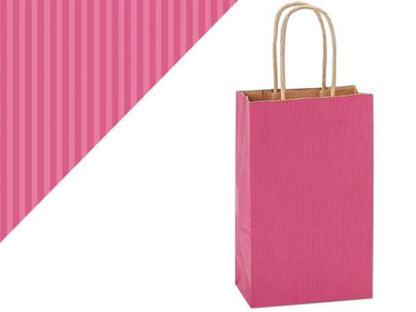 Recycled Shadow Stripe Kraft Paper Retail Shopping Bags