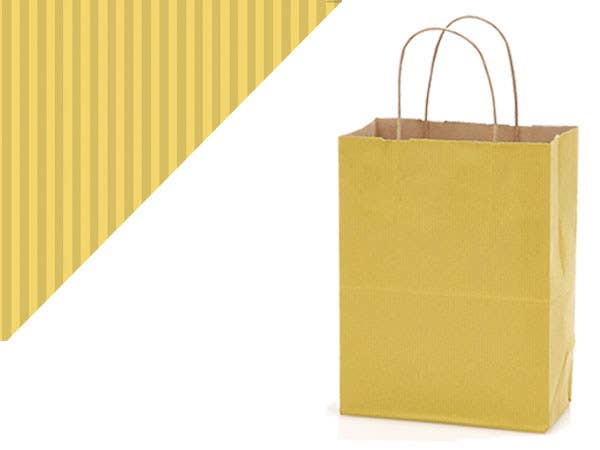 Recycled Shadow Stripe Kraft Paper Retail Shopping Bags