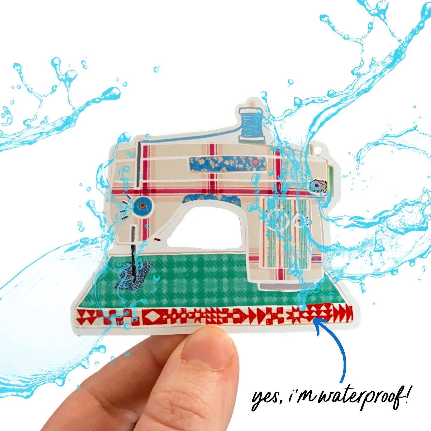 Retro Sewing Machine Vinyl Stickers, Quilt Sewing Sticker